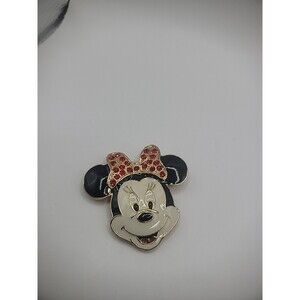 Vintage Disney Minnie Mouse Brooch Pin Red Crystals Jewelry Costume